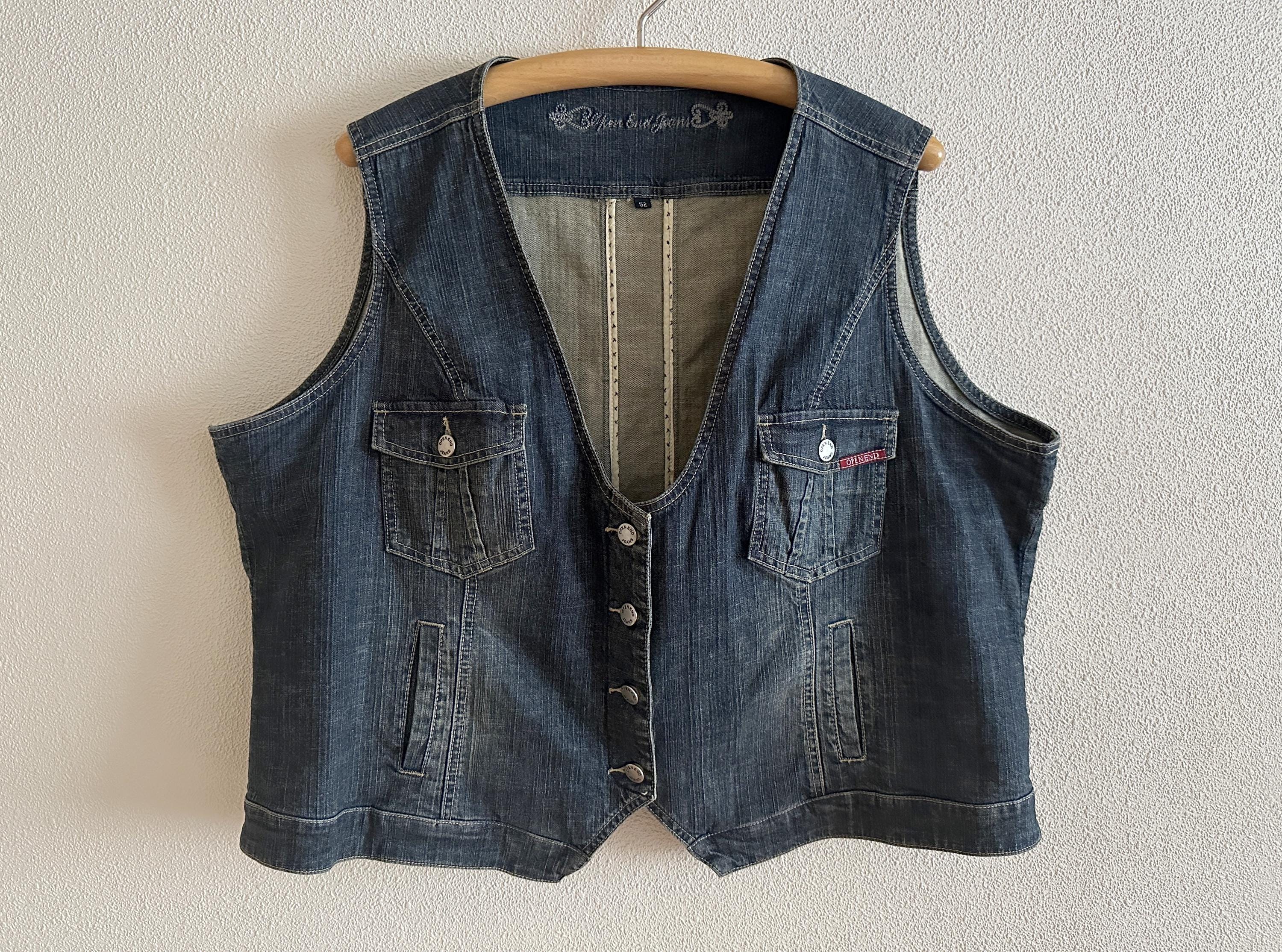 HaiDean heren klassiek denim vest modern vintage cowboyjack jeansvest casual mouwloos jack
