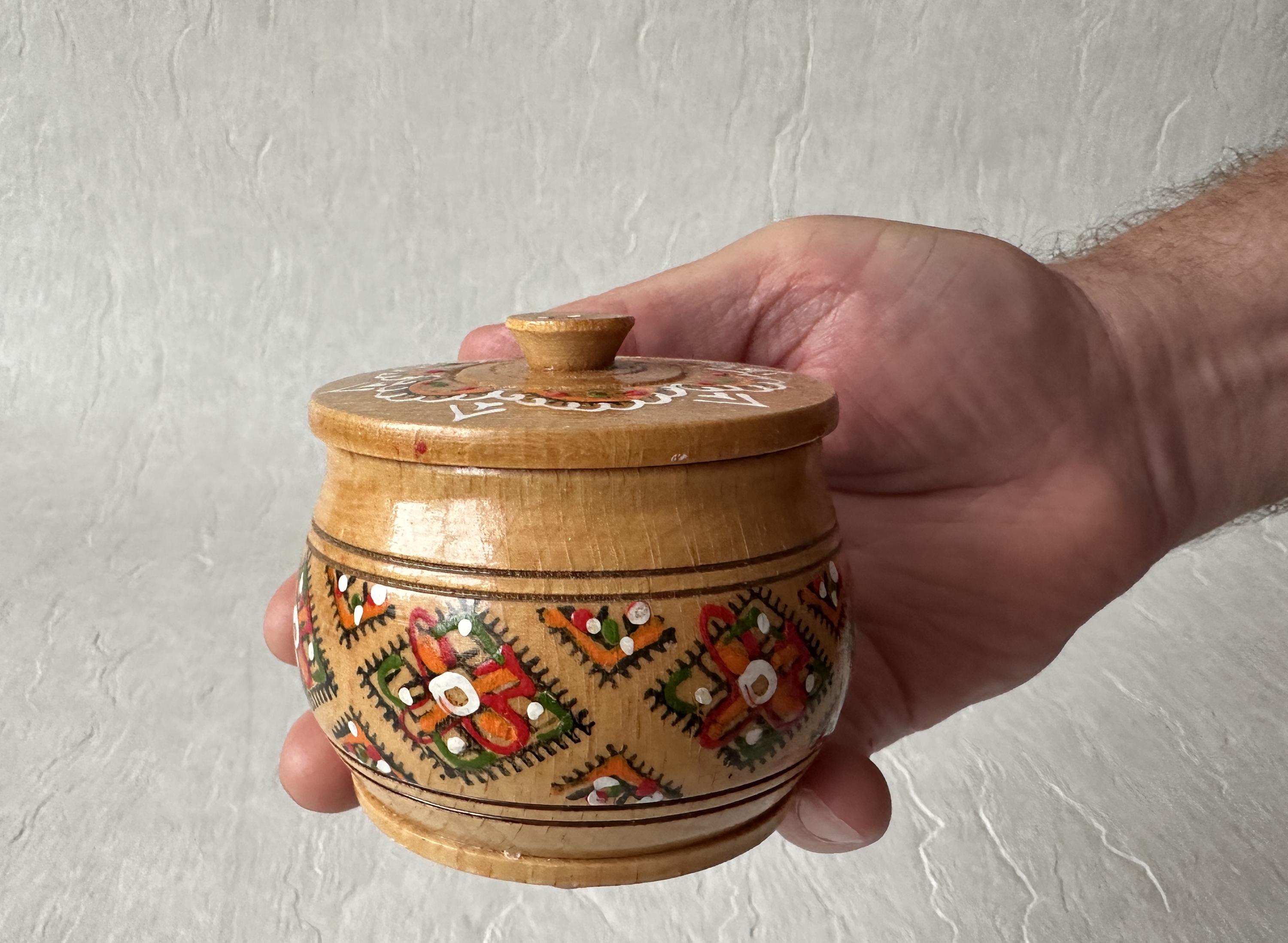 Scandinavian Vintage Wooden Box Hand Painted Box Retro Decor