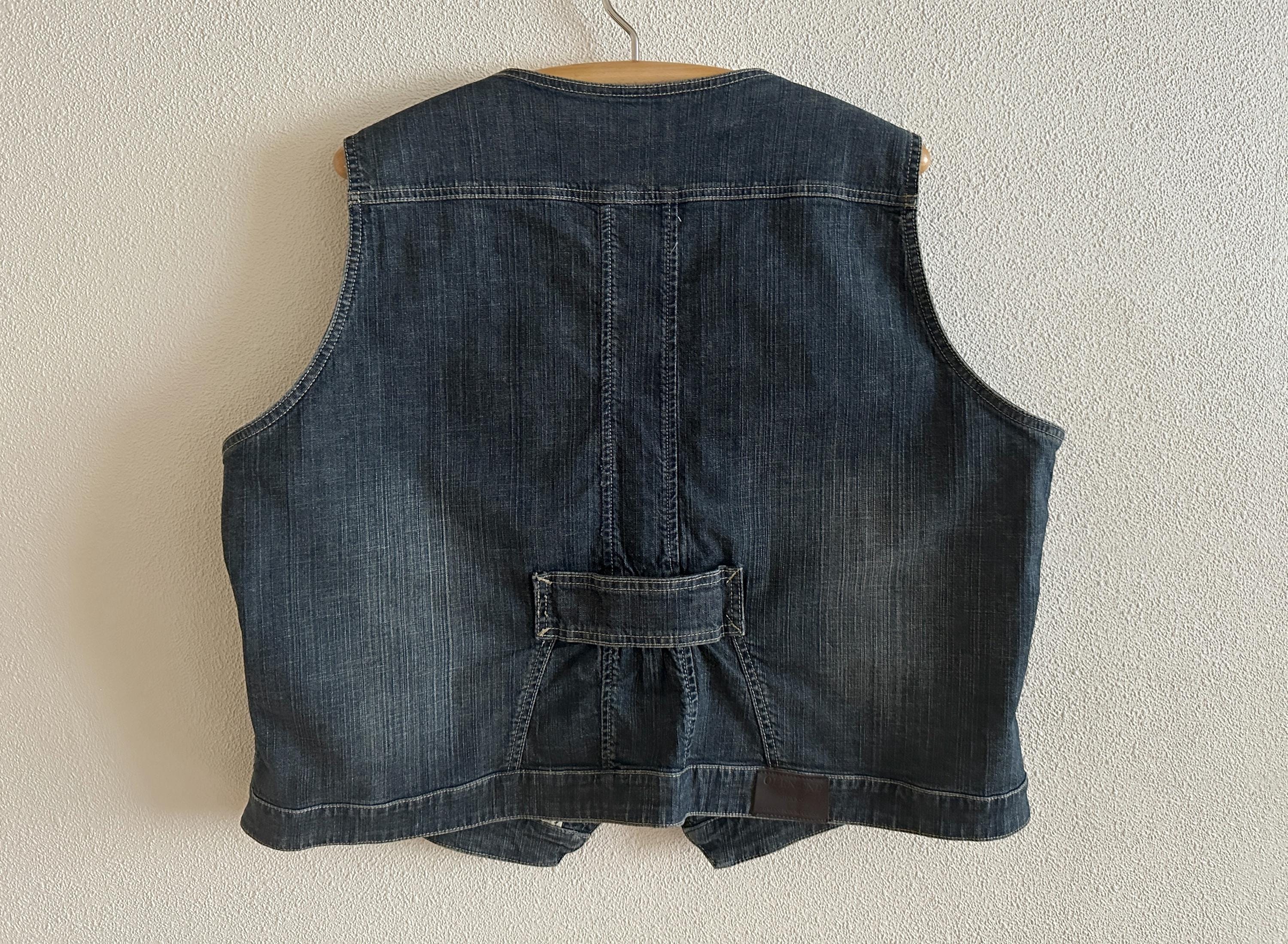 MISS MOLY Denim vest voor dames, met knopen, gewassen, mouwloos, jeans