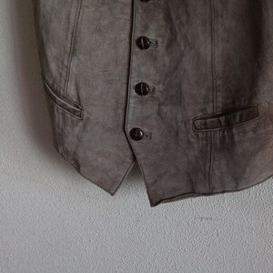 Mens Vest Suede Vest Mens Suede Vest Mens Leather Vests Brown Genuine Leather Vest Gentlemen's Vest Formal Waistcoat Country image 5