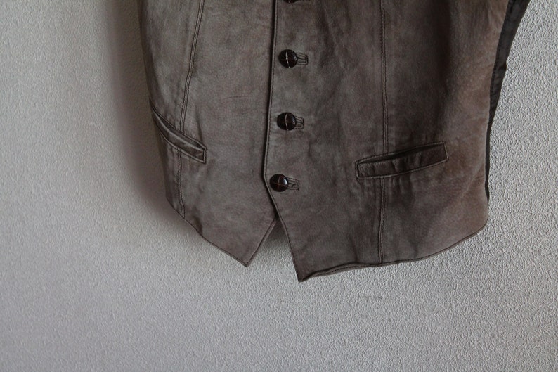 Mens Vest Suede Vest Mens Suede Vest Mens Leather Vests Brown Genuine Leather Vest Gentlemen's Vest Formal Waistcoat Country image 5