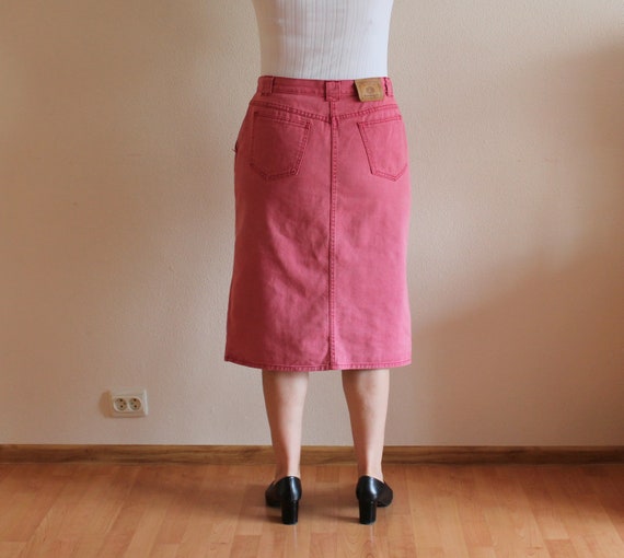 Dirndl Skirt Red Denim Skirt Original Alpen Trach… - image 4