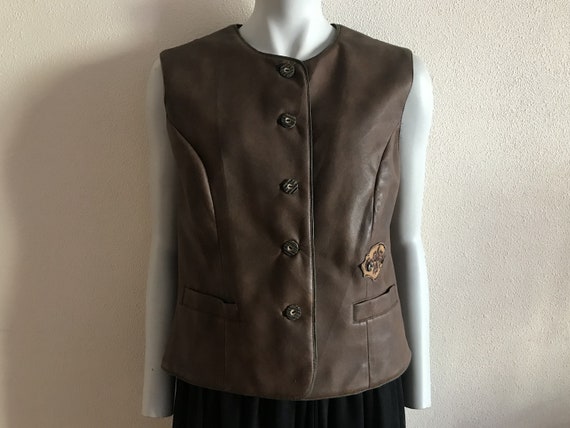 Dirndl Vest Womens Vest Brown Dirndl Vest Women Waistcoat Austrian