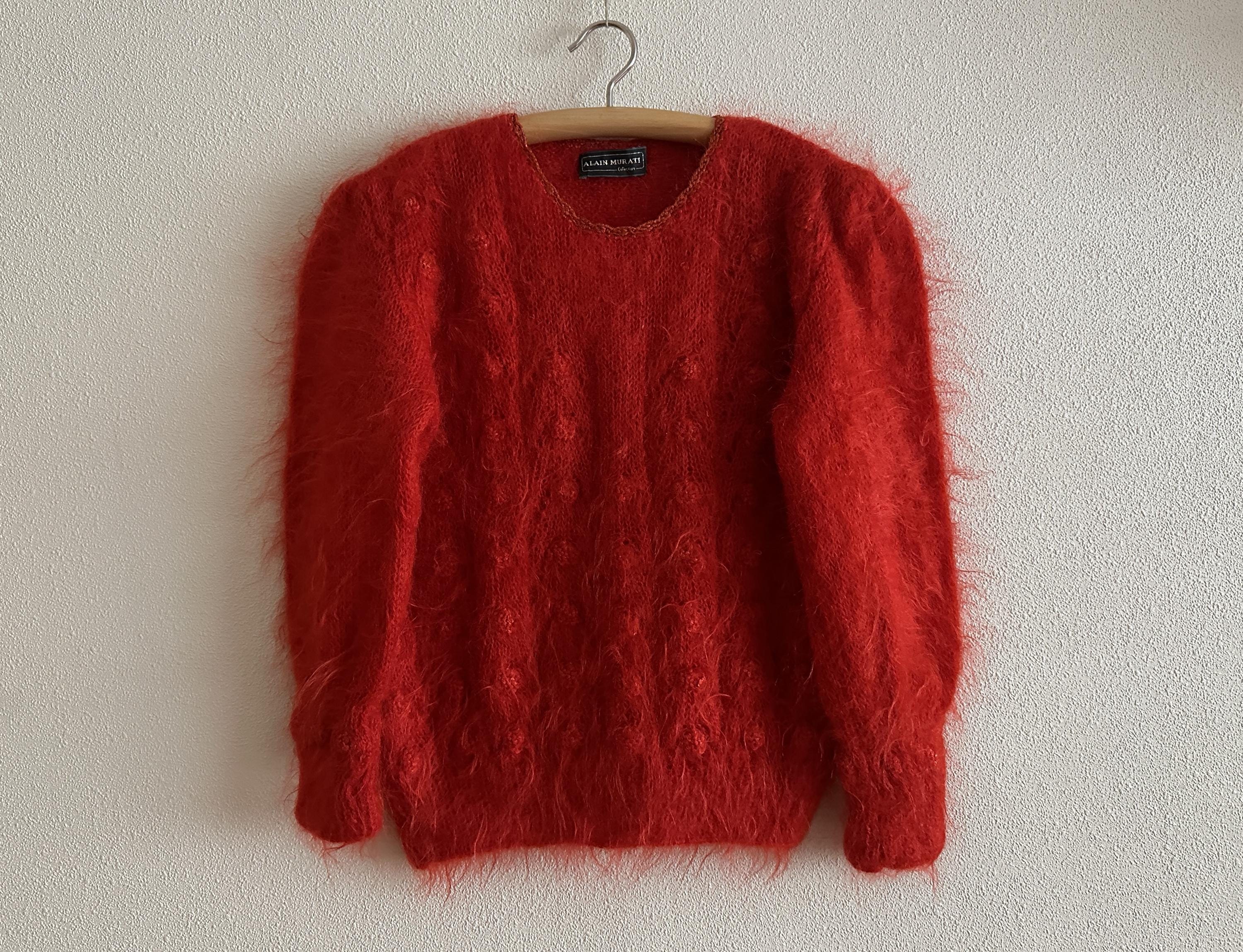 Alain Murati Collection Sweater Red Mohair Women's Pullover French