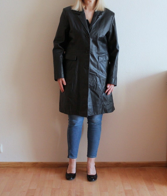 Leather Coat Women's Leather Coat Black Leather Co