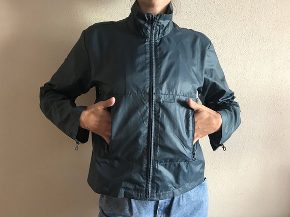 Vintage Windbreaker Lightweight Zip up Jacket Blue Summer Blazer Parka Women Lightweight Jacket Small Size Etsy Ireland
