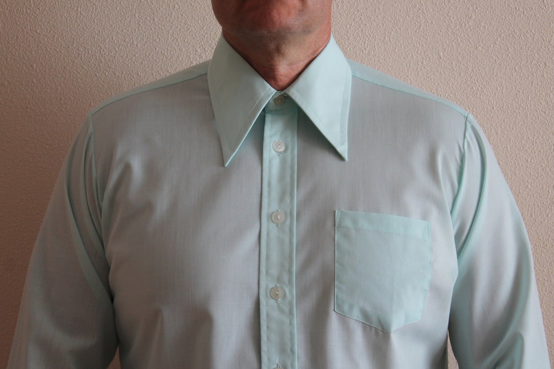 Mens Shirt Mint Green Shirt Men's Button up Shirt Long Etsy
