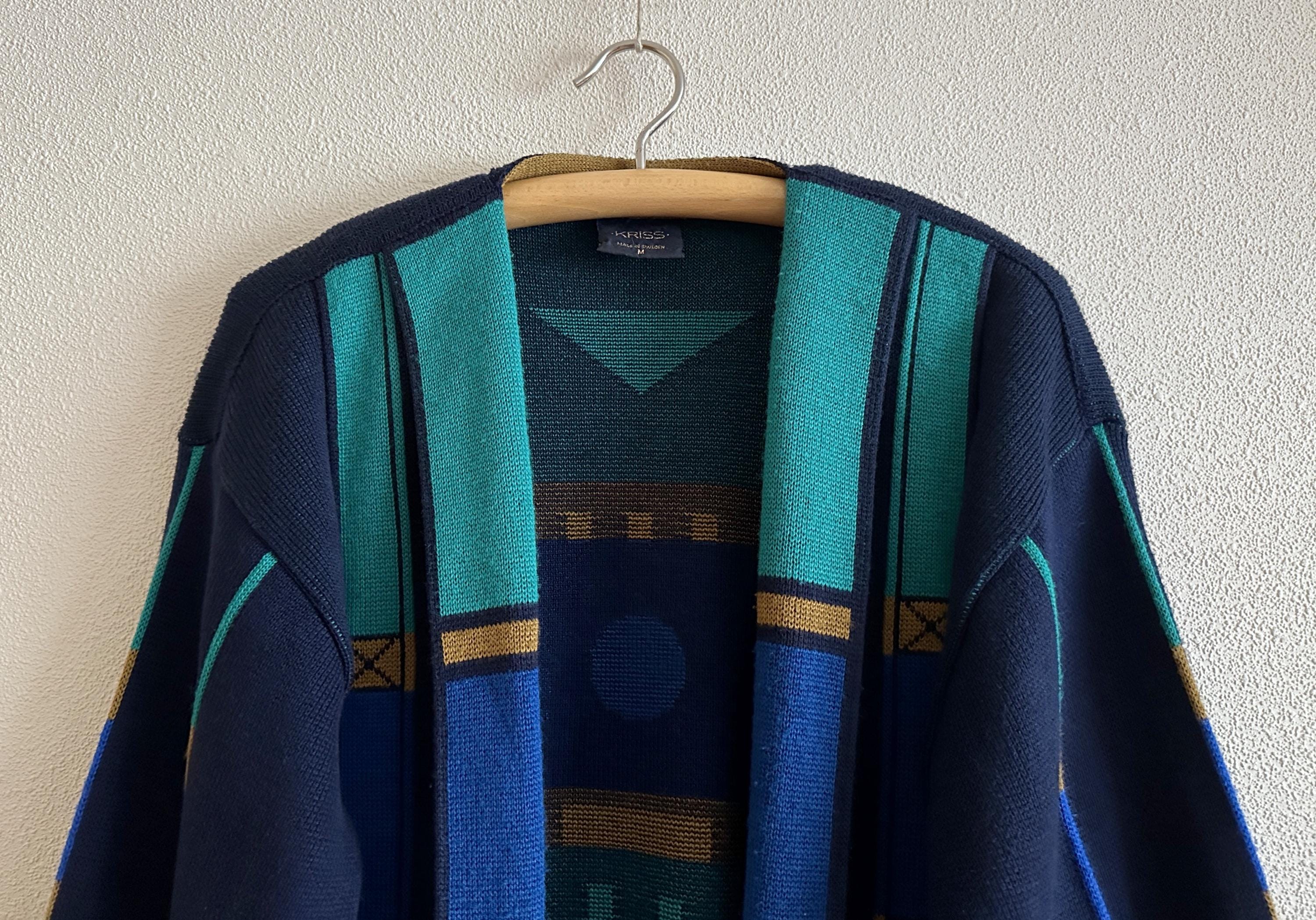 美品 KRISS ニット カーディガン スウェーデン製 マルチカラー XL SHIPS any:〈手洗い可能〉AQUA カシミヤ ミックス スキッパー