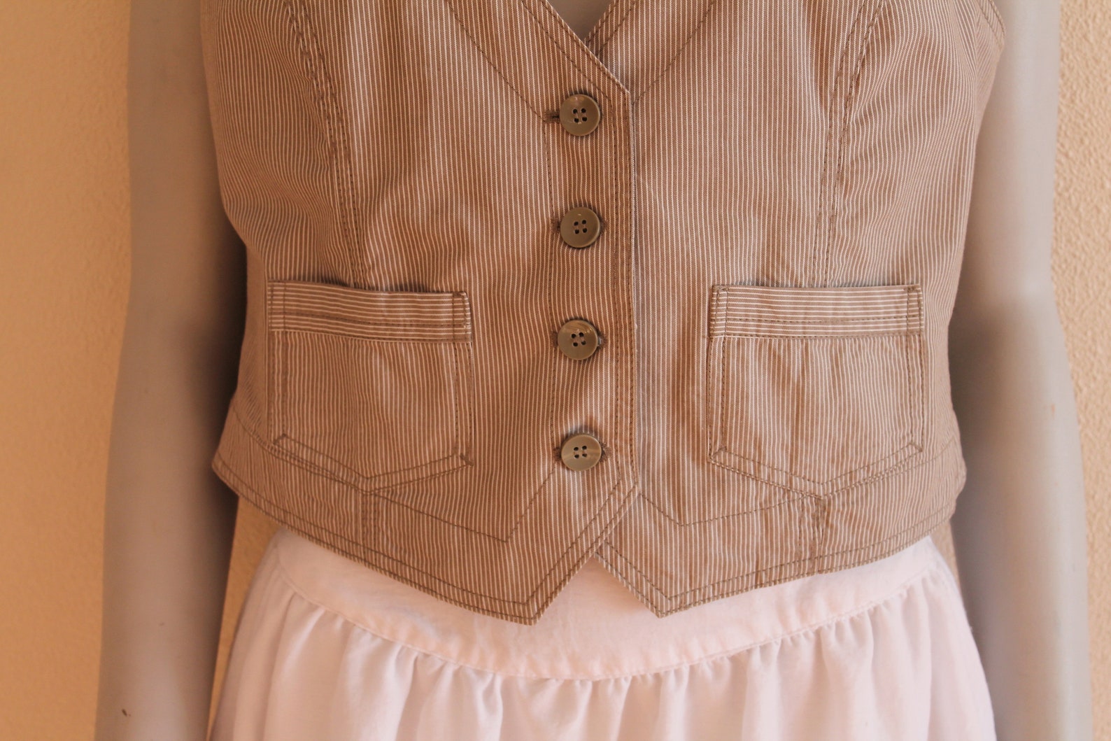 Women's Vest Beige Vest Beige Womens Vest Fitted Romantic Etsy