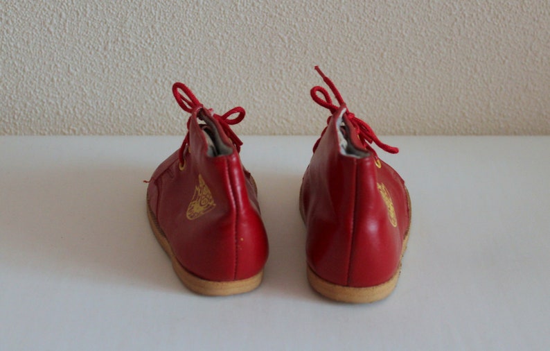 Soviet Baby Shoes Children's Boots Made in the USSR Shoes Red Leather Shoes Kids Shoes Vintage Children Shoes image 3