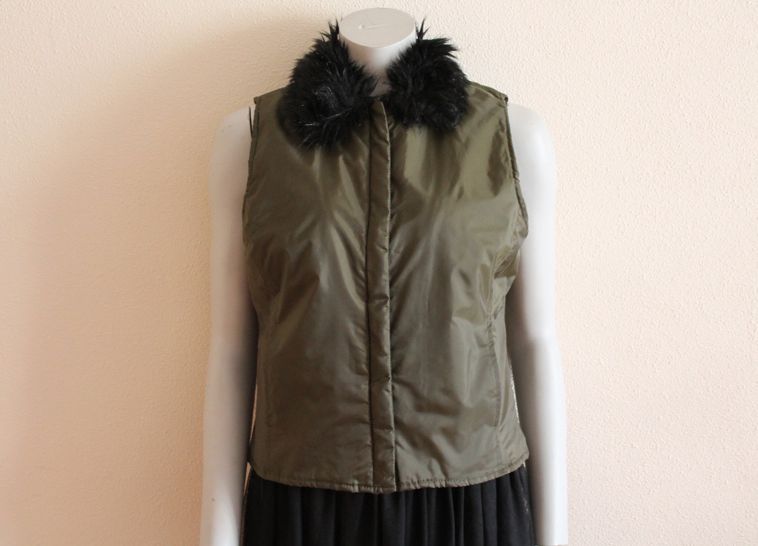 Womens Waistcoat Olive Green Vest Khaki 