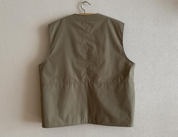 Men's Vest Cargo Style Vest Beige Cotton Blend Gentlemen's