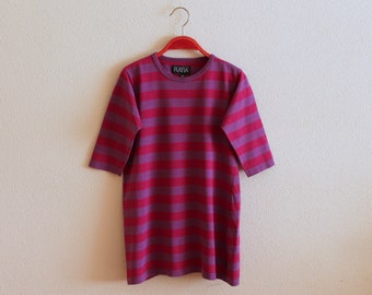 Robe Ristomatti RATIA Robe Rayée Rouge Violet Manches Longues Enfant Tunique Marinière Rayée T-Shirt Jersey Coton Marine Taille 100