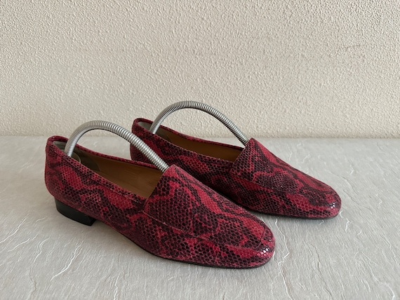 Carraro Venezia Shoes Vintage Loafers Snakeskin L… - image 2