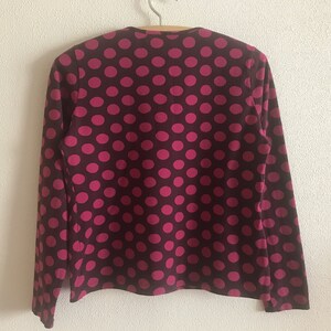 MARIMEKKO Top Polka Dot Marimekko Shirt Long Sleeve Purple Pink Circles Print Women T-Shirt Cotton Jersey Blouse image 9