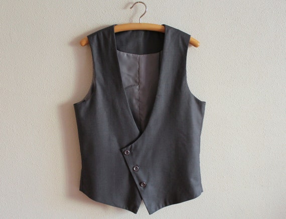 Men's Vest Grey Vest Gray Mens Vest Grey Steampun… - image 1