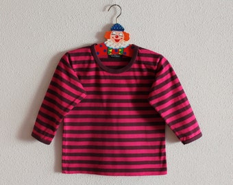 MARIMEKKO Kids Shirt Long Sleeves Children's Shirt Red Striped Cotton Top Size 80