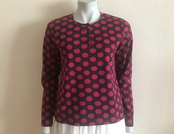 トップス marimekko Marimekko x Uniqlo Black and White Polka Dot Top Oversized t