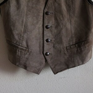 Mens Vest Suede Vest Mens Suede Vest Mens Leather Vests Brown Genuine Leather Vest Gentlemen's Vest Formal Waistcoat Country image 3