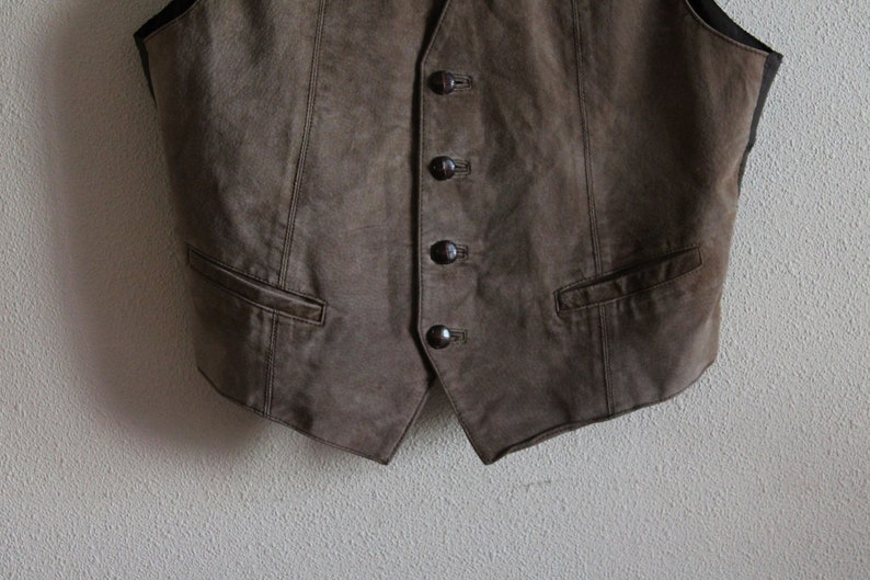 Mens Vest Suede Vest Mens Suede Vest Mens Leather Vests Brown Genuine Leather Vest Gentlemen's Vest Formal Waistcoat Country image 3