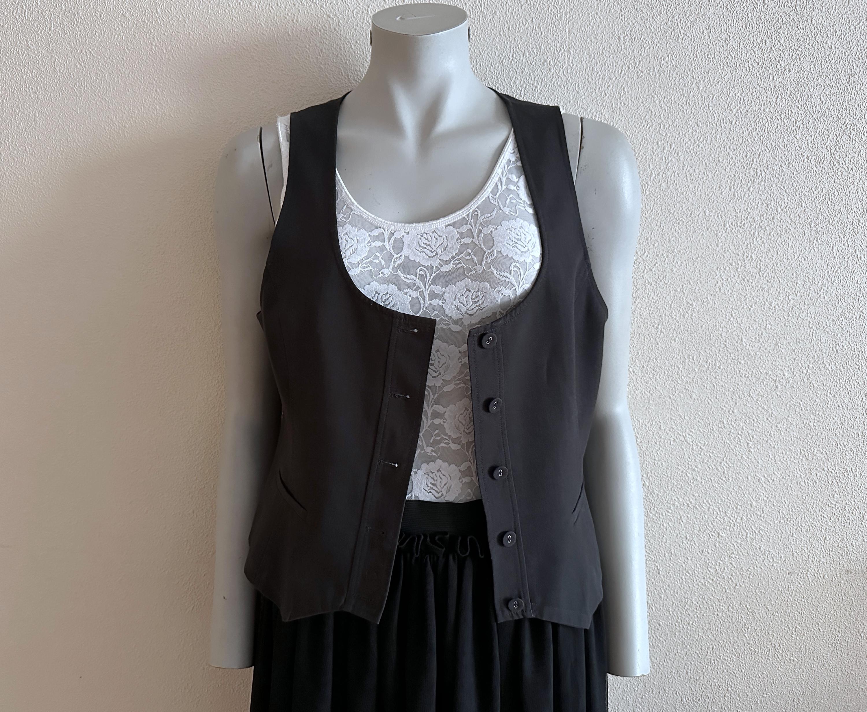 Women's Vest Black Vest Black Womens Waistcoat Steampunk Formal