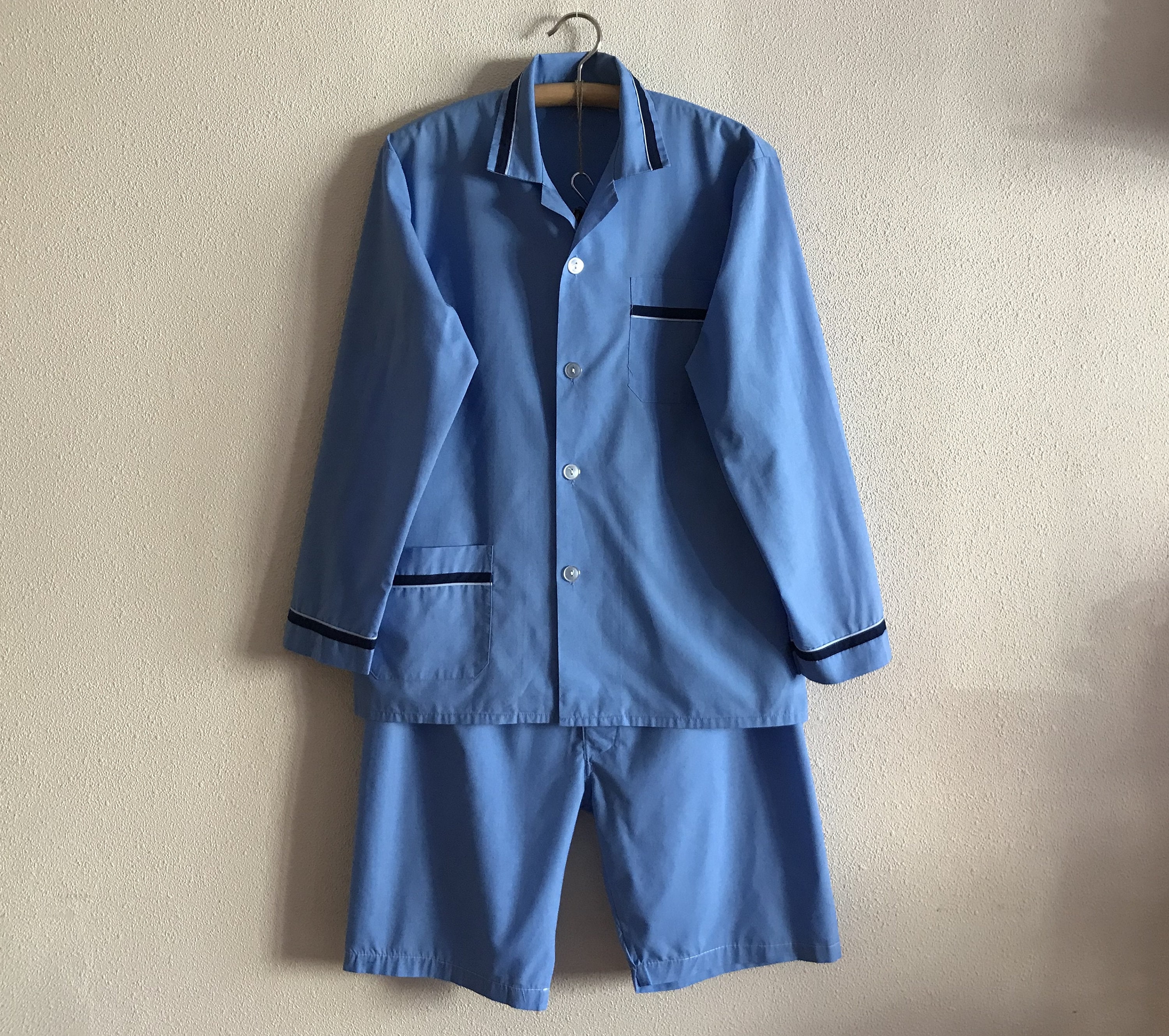 Buy Vintage Pajamas Set Men Pyjama Mens Retro Pajama Clothes Blue