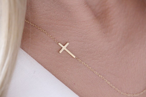 14k gold necklace with cross