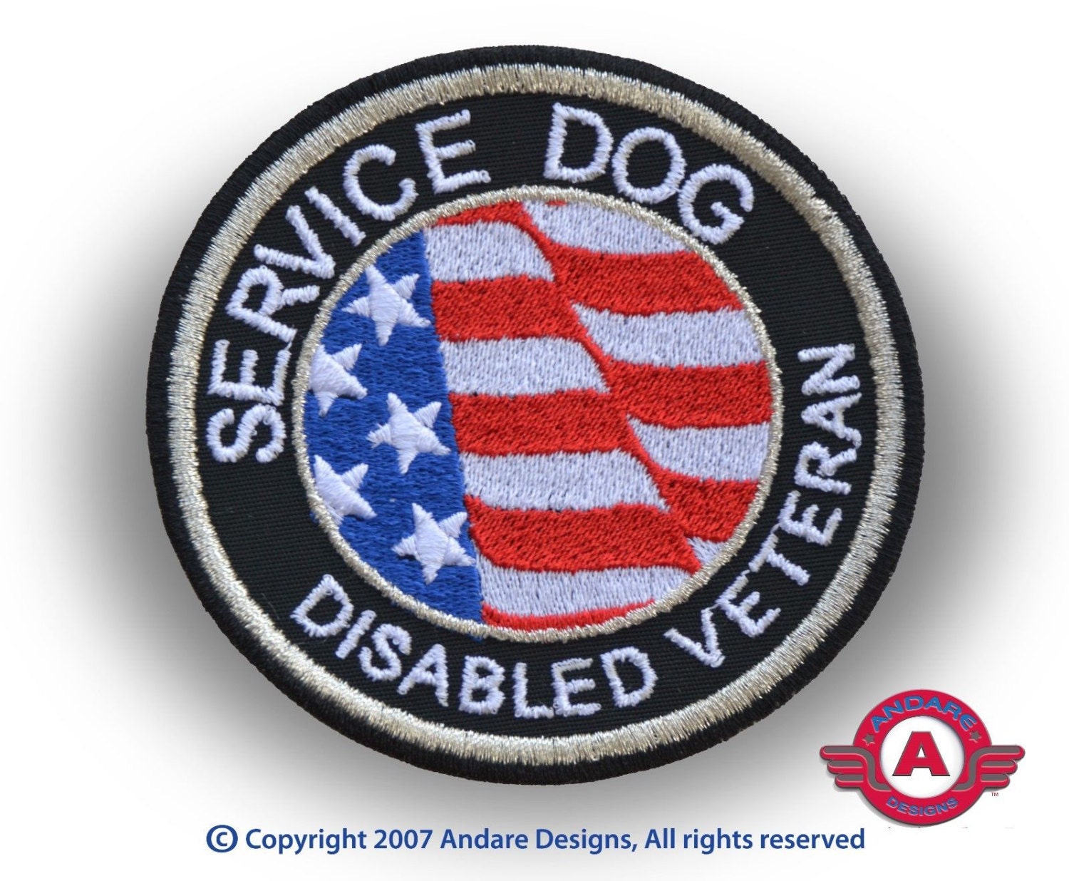disabled veteran service dog patches
