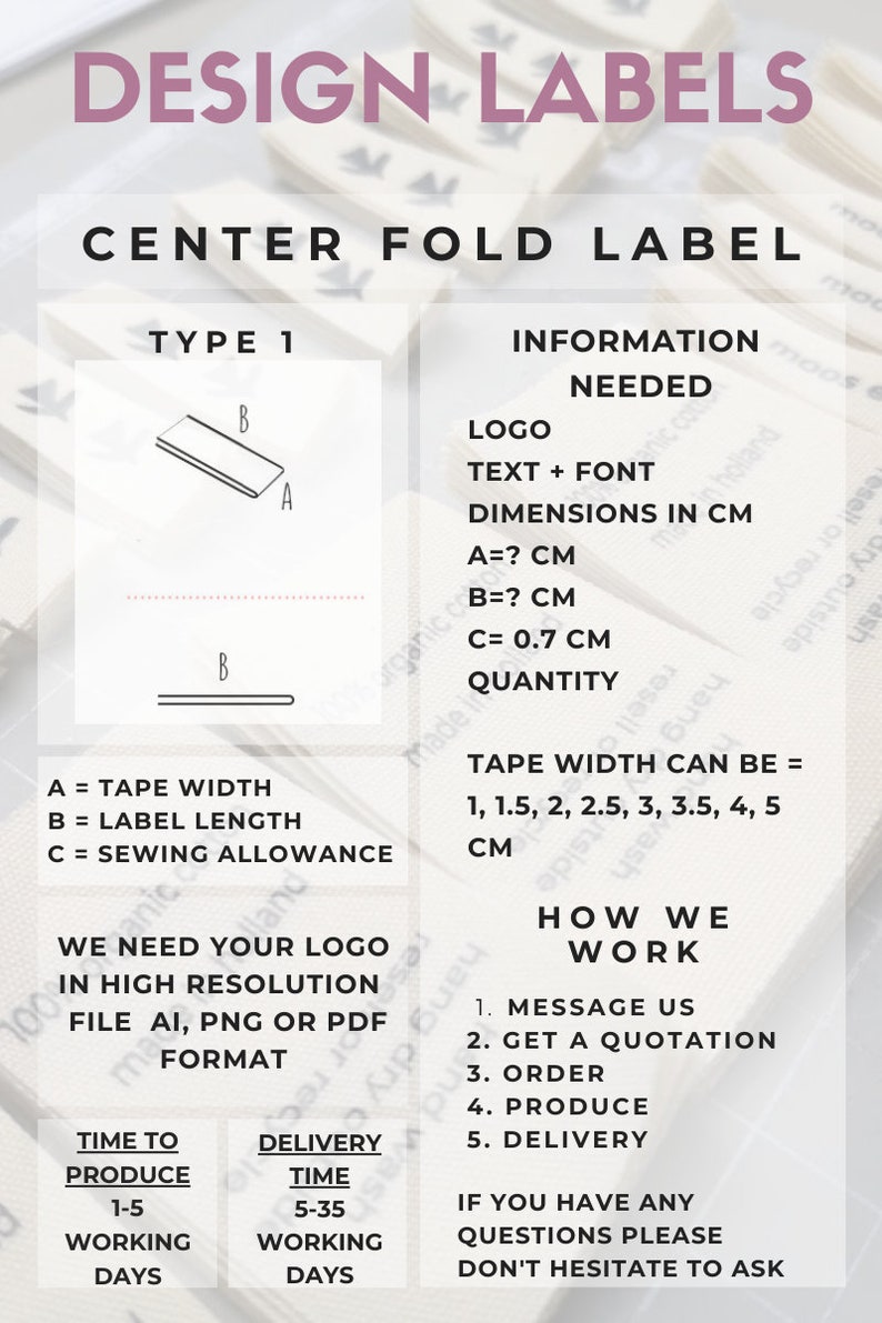 Best Offer 30 = 15 15 Custom Design Fabric Clothing Labels Design with Your Text or Logo Natural Organic Label Clothing Label Garment Tags