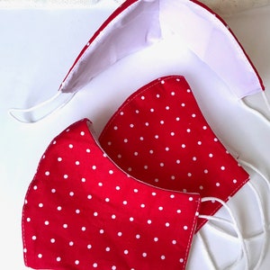 Red Dotted Mask,Cute Face Mask,Everyday Mask,Washable Face Mask,Women's Mask image 2