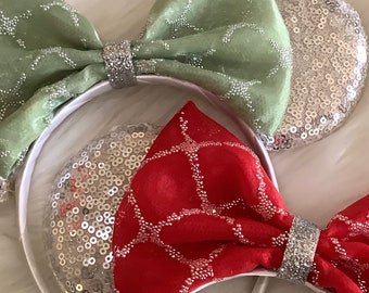 Holiday  Minnie, Sequin Minnie Ears, Bella Ears, Minnie Headband, Minnie Xmas, Minnie Ears, Sparkly Ears, Birthday Ears