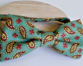 Green Paisley Bowtie, Boys Bowties, Kids Fashion Bowties