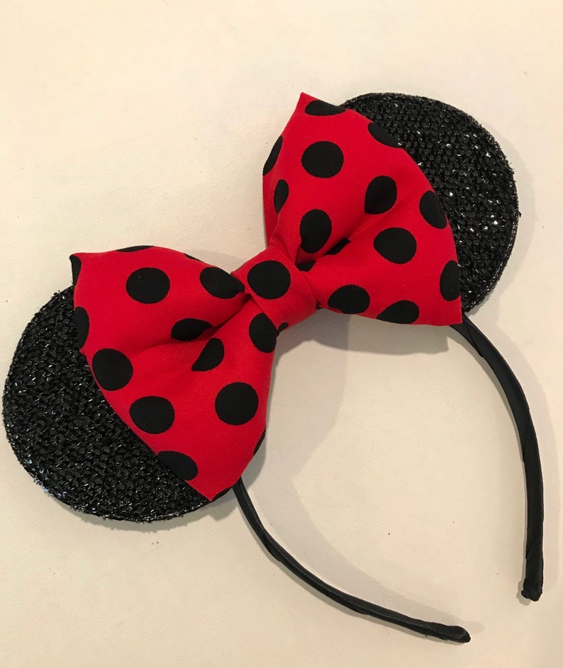 Black Dots Minnie Set,Minnie Mouse Birthday,Minnie /& Mask Dots,Minnie Classic,Retro Rockabilly,Halloween Ears Headband,Rock The Dot/'s