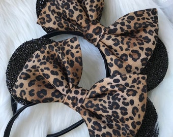 MAGID Animal Print Bow Headband Fascinator Black MAGID Animal Print Bow Headband Fascinator Black