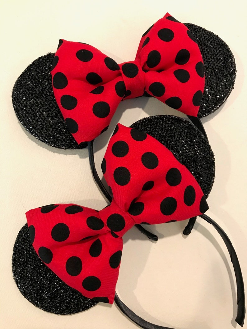 Black Dots Minnie Set,Minnie Mouse Birthday,Minnie /& Mask Dots,Minnie Classic,Retro Rockabilly,Halloween Ears Headband,Rock The Dot/'s