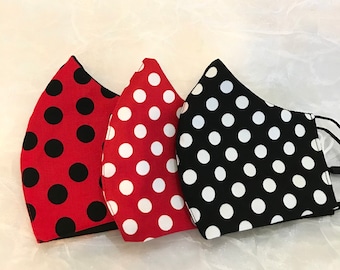 Polka Dot Cotton Face Mask: Washable, Reusable, Made in L.A.