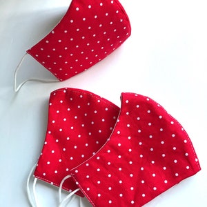Red Dotted Mask,Cute Face Mask,Everyday Mask,Washable Face Mask,Women's Mask image 4
