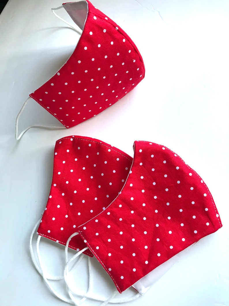 Red Dotted Mask,Cute Face Mask,Everyday Mask,Washable Face Mask,Women's Mask image 4