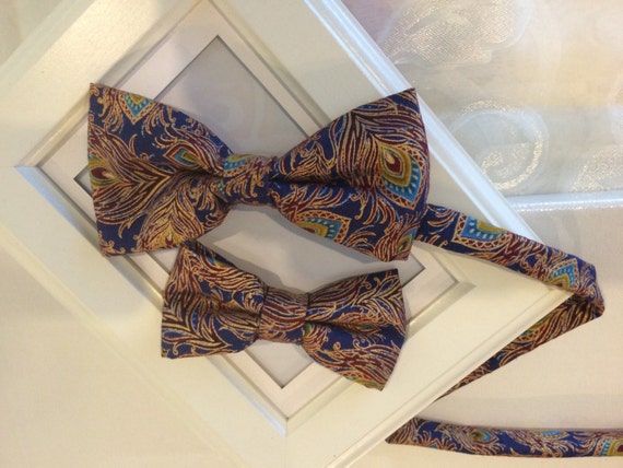 Gold Purple Bowties.Father and Son.Bowties Set.Paisley Bowties,Adjustable Bowties,Wedding Tuxedo,Mens Boys Bow Ties,Formal Wear