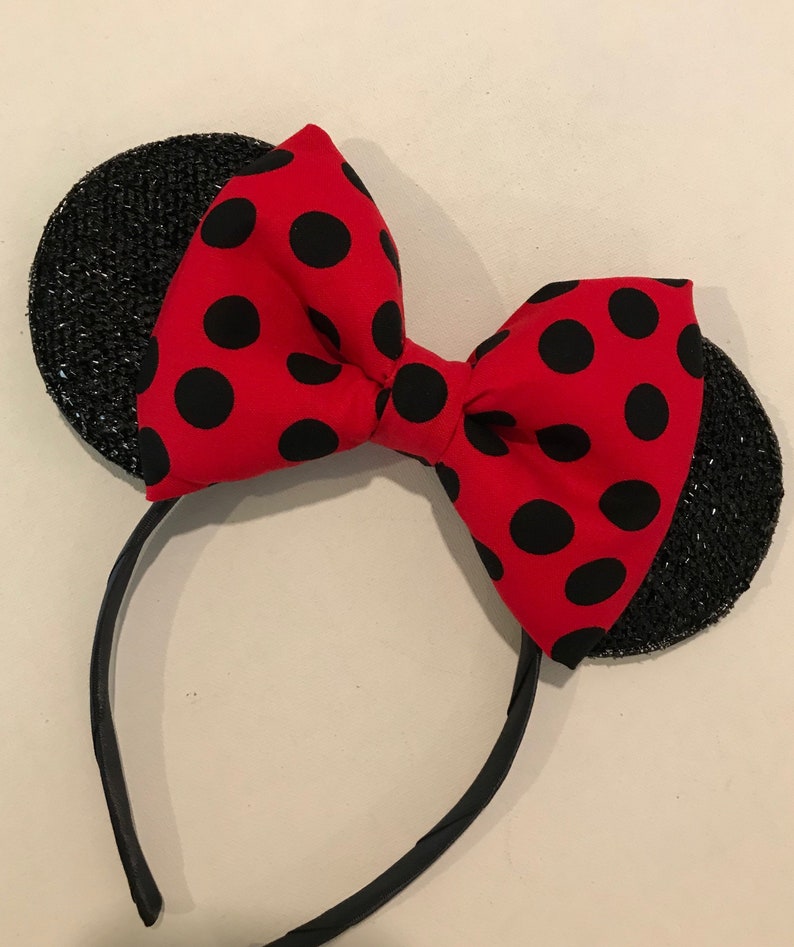 Black Dots Minnie Set,Minnie Mouse Birthday,Minnie /& Mask Dots,Minnie Classic,Retro Rockabilly,Halloween Ears Headband,Rock The Dot/'s