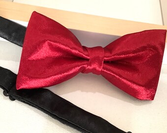 Men's Bow Ties,red Ties Men,Maroon Bow Tie,Evening Bow Ties,Unisex Bow Tie,Wedding Silk Tie,Formal Event,Holiday Bow Ties,Grooms