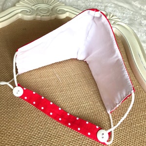 Red Dotted Mask,Cute Face Mask,Everyday Mask,Washable Face Mask,Women's Mask image 5