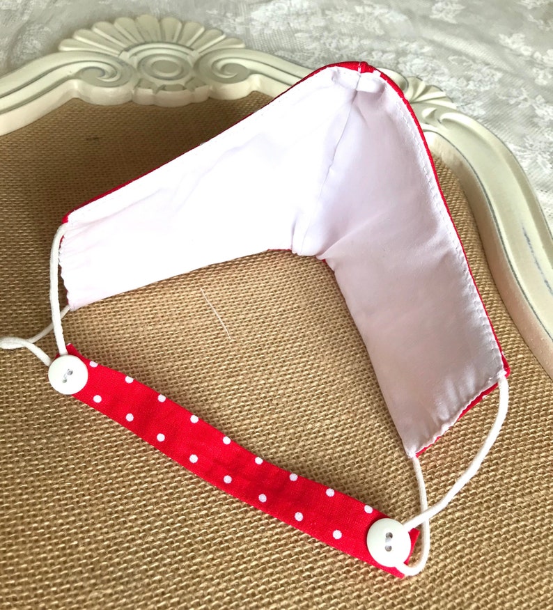 Red Dotted Mask,Cute Face Mask,Everyday Mask,Washable Face Mask,Women's Mask image 5