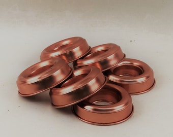 Copper Tin Mini Bundt Cake Jello Molds Set of 6