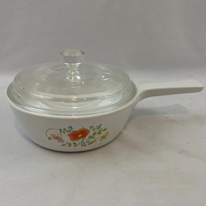 Vintage Corning Ware Wildflower P-81-B Saucepan With Glass Lid, 1 Pint