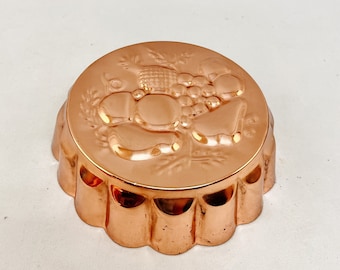 Vintage Copper Jello Mold Fruit Design