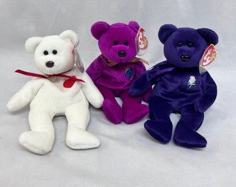 Ty Beanie Babies "Valentino, Princess and Millennium", Bears