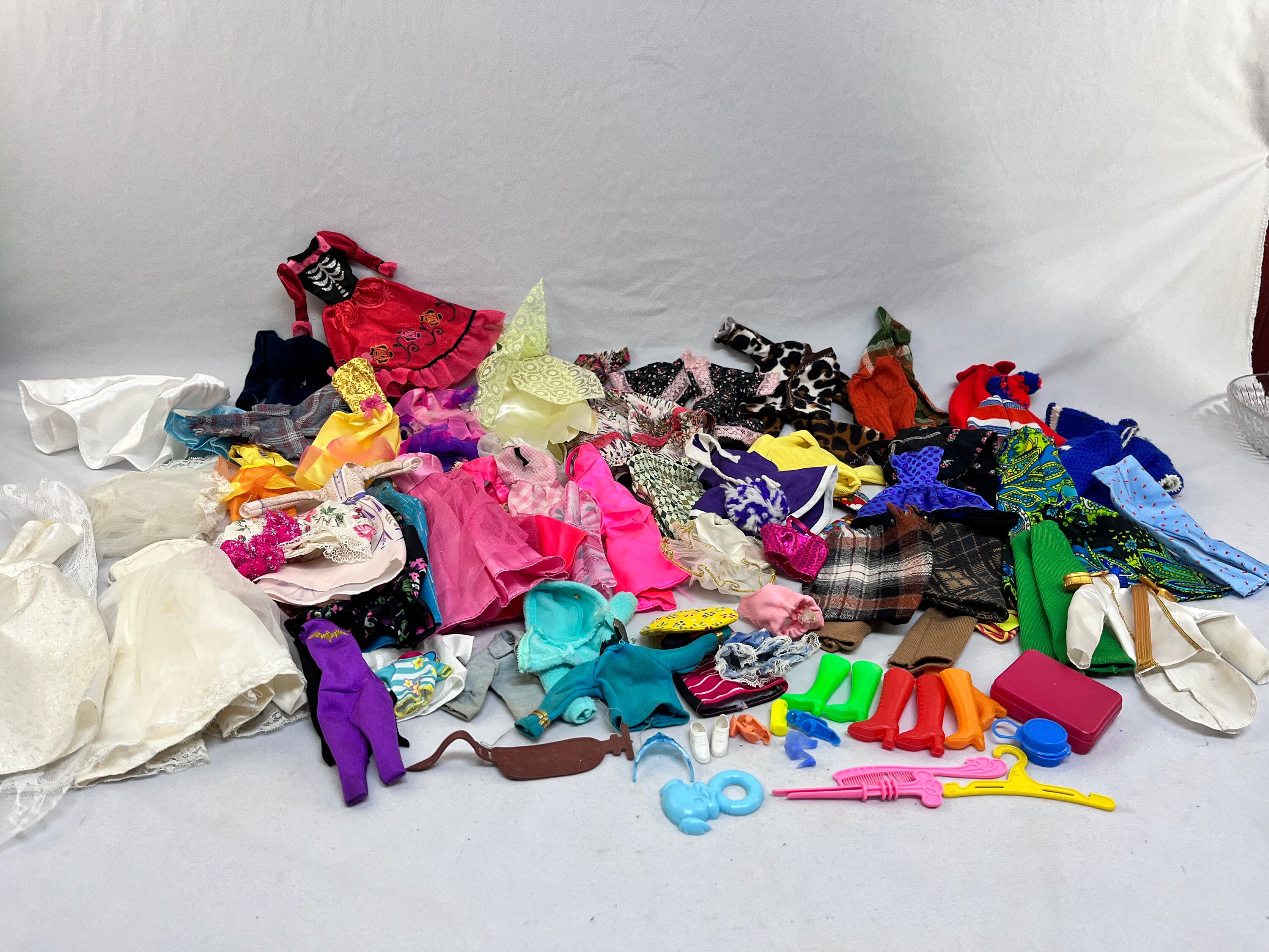 Vintage Lot of Barbie Doll Clothes Over 60 Items Etsy