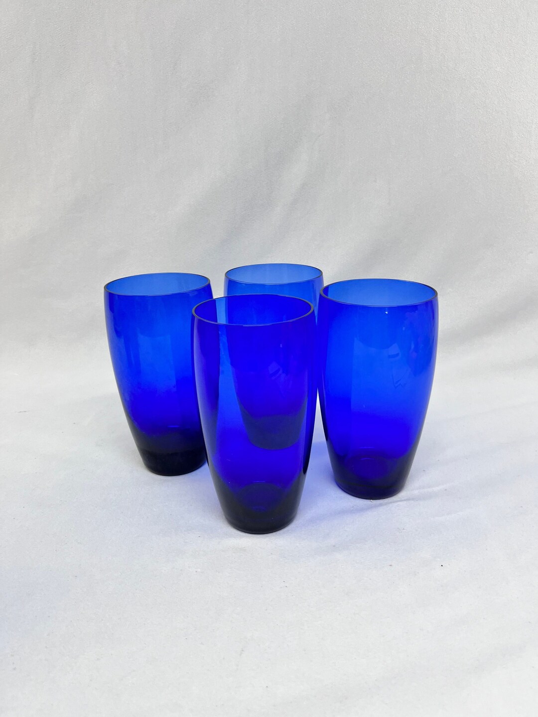 Cobalt Blue Drinking Glasses Set of 4 Etsy