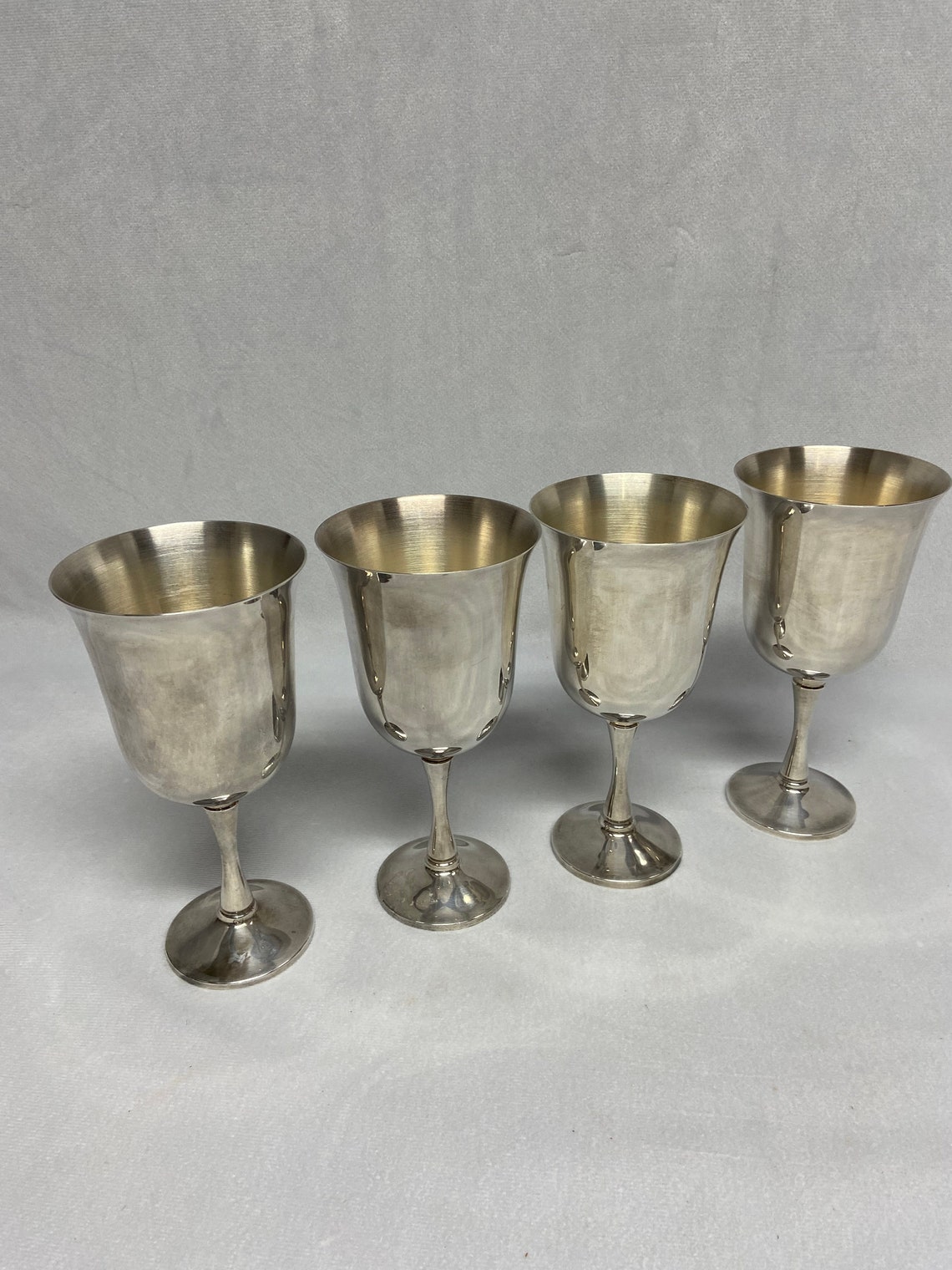 Vintage Salem Silver Plated Wine Goblets Set of 4 Etsy